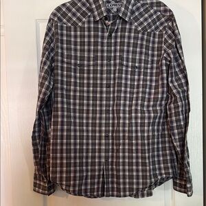 Express Black,purpleand White Casual Button Down Shirt